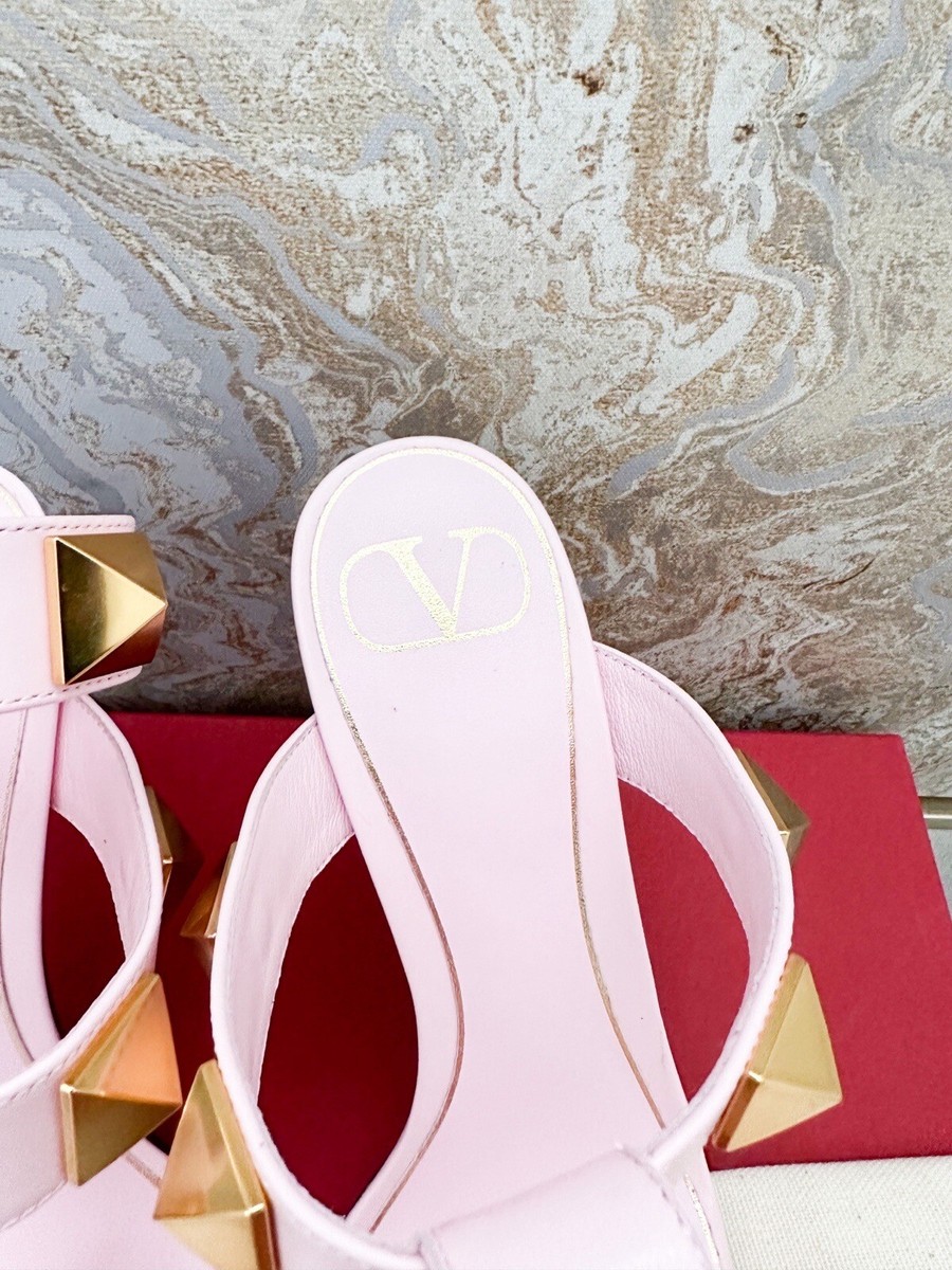 VALENTINO★Roman Stud パテントレザー サンダル ピンク 靴 Valentino Garavani Pink Roman Stud Sandals $1150 37 | eBay
