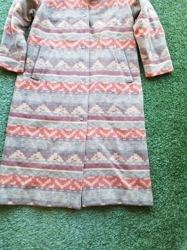 Woolrich Navajo Blanket Wool Coat Womens XL Long Aztec Southwestern - Picture 3 of 9