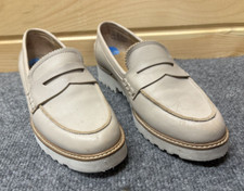 FRANCO SARTO Cedra Putty Leather Loafers Womens Sz 6.5 VGUC