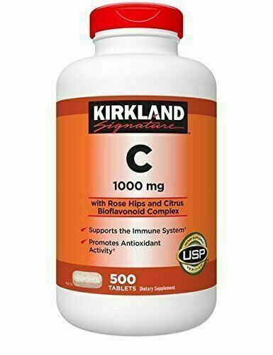 Kirkland Signature Vitamin C with Rose Hips 1000mg,500 Tablets EXP 09/2027 - Photo 1 sur 1