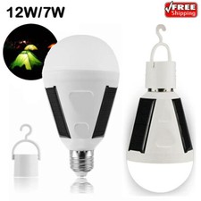 E27 7W/12W LED Solar Light Bulb Portable Outdoor Camping Tent Rechargeable Lamps