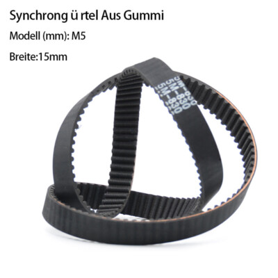 HTD 5M Gummi Synchron Gürtel Schwarz Breite:15mm Neigung:5mm Neopren Multi Größe