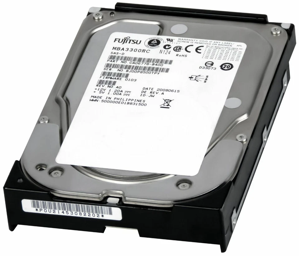 Disque Dur Fujitsu 300GB 16MB Cache SAS MBA3300RC 15000T/min 3.5'' Pouces - Photo 2/3