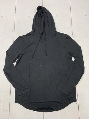 Mens Black Pullover Hoodie Size Medium