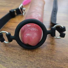 O Ring Full Silicone Open Mouth Gag Head Harness Adjustable BDSM Couples Game US