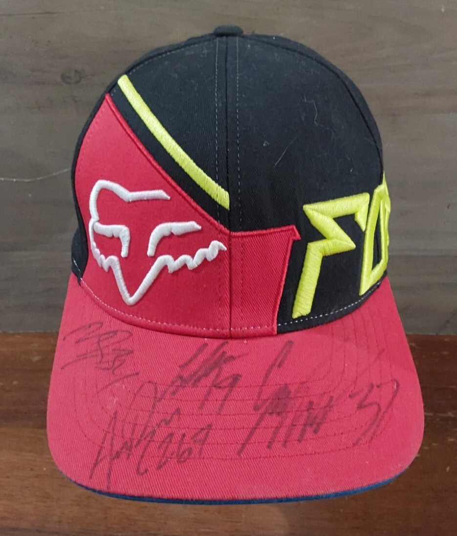 Vintage Fox Racing Fitted Hat Yamaha 250 Team Signed Malcolm