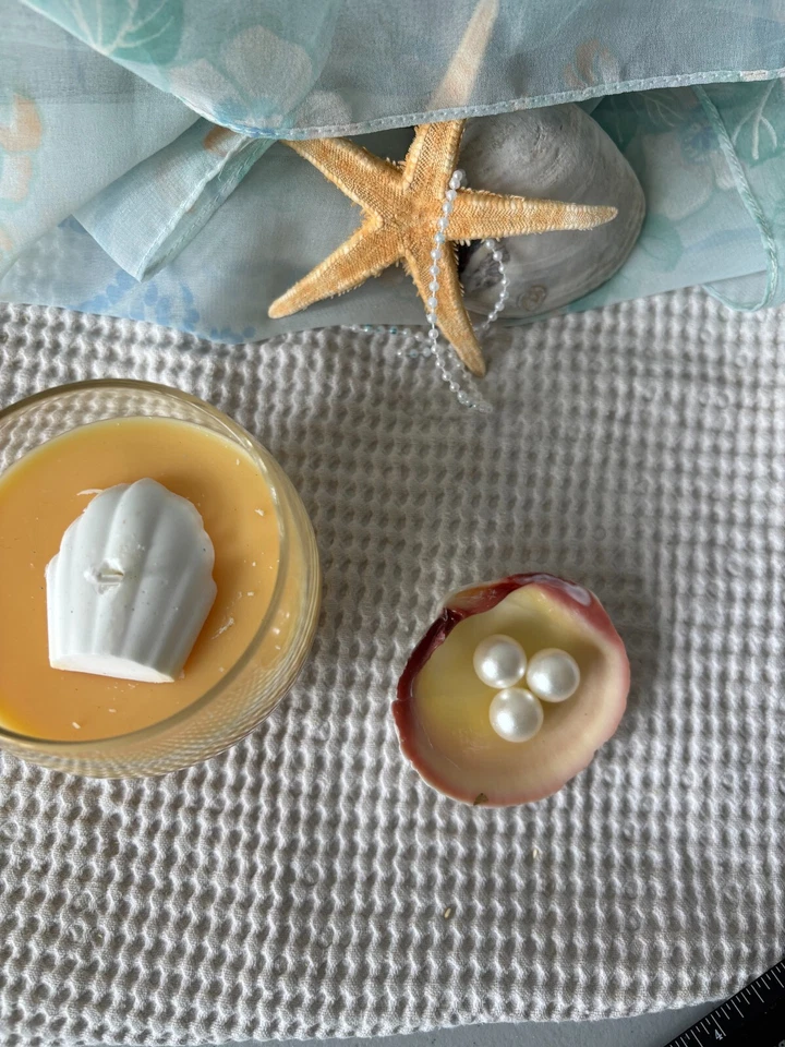 Sunset Citrus & Coconut Soy Jar Candle & Trinket Holder-Free Shipping! - Image 2 of 4