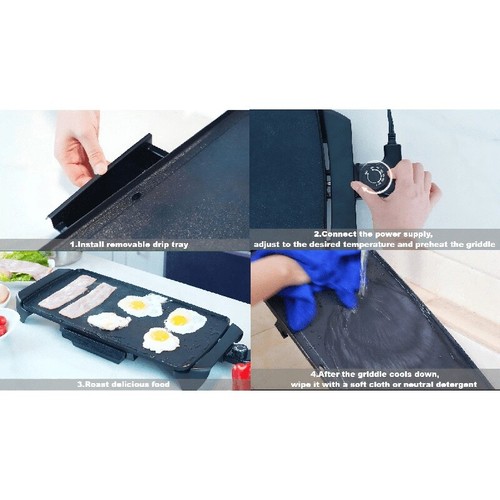 Electric Griddle Non-Stick Temperature Control 1500W Dishwasher Safe Cooking New - Picture 12 of 13