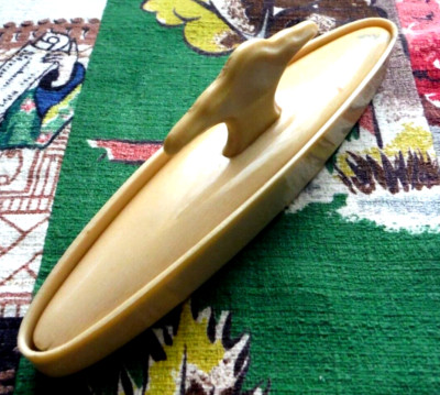 Antique French celluloid/ Ivoride nail buffer manicure tool