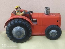 VINTAGE TRACTOR AND FARMER JAPAN 60'S FRICTION POWERED METAL RUBBER RARE