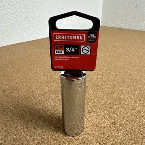 CRAFTSMAN Deep Socket, SAE, 1/2-Inch Drive, 3/4-Inch, 12-Point (CMMT47525)