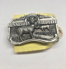 Minnesota wildlife Whitetail Buck Commemorative belt buckle 1984 Vntg 59 of 1000