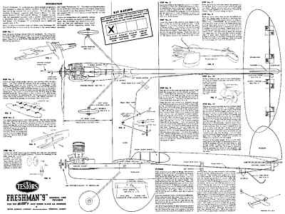 Testors Freshman 9 All Sheet Control Line Modellplan