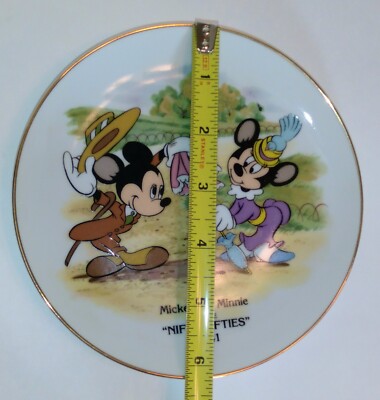 Disney Mickey Mouse And Minnie Nifty Fifties Plate Made in Japan