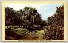 Postcard MD Frederick Maryland Scene In Baker Memorial Park c1950s AO1