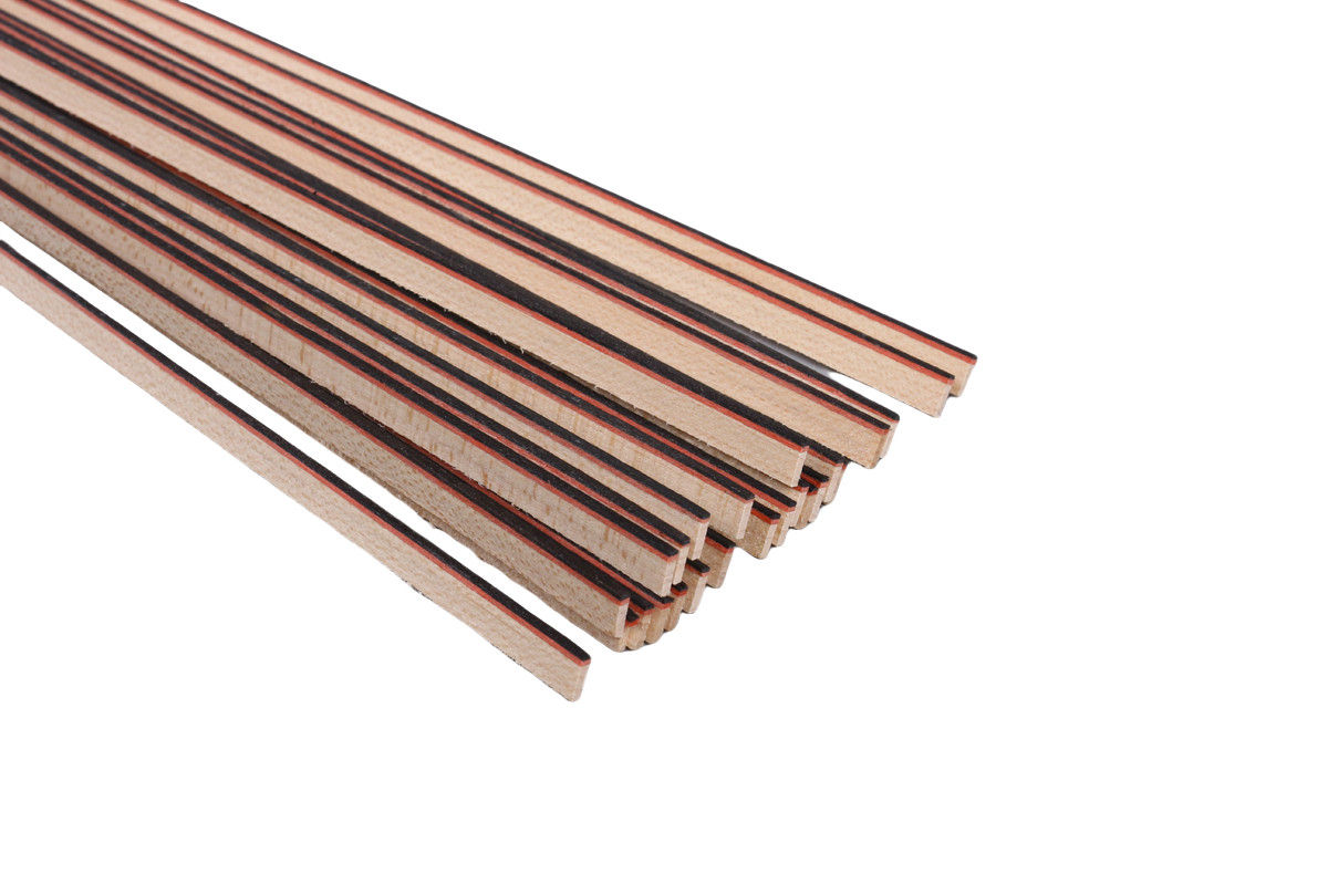 25x Guitar strip Luthier Purfling Binding 840x6x1.5mm Solid Wood maple