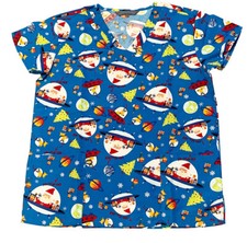 Women's Christmas Ultra Soft Medical Scrub Tops Santa Is from Mars Royal XL