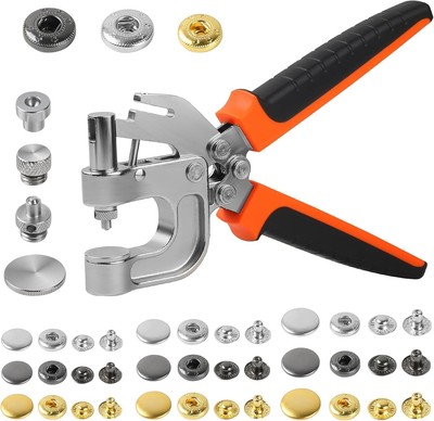 Premium Leather Snap Fasteners Kit with 90 Sets & Pliers - Effortless DIY
