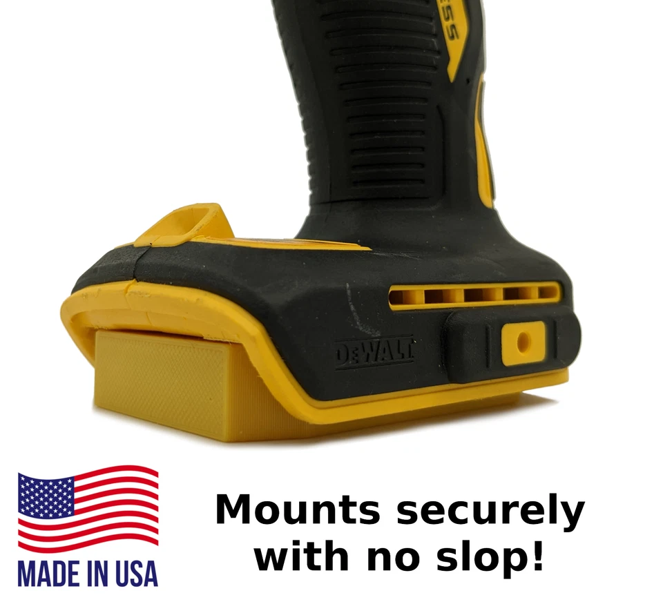 Paquete de 10 soportes/colgadores/soportes para herramientas DeWALT 20V amarillos BEST FIT - HECHO EN EE. UU. Foto 2 de 4