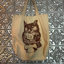 Vintage 60  s 70  s 80  s Boho OWL Hippie 420 Shrooms Canvas Book Bag
