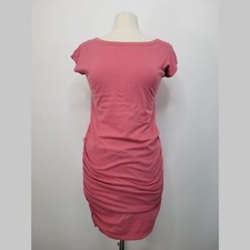 GAP Maternity Pink T-Shirt Dress Size S Ruched Modal Stretch Casual Soft Preppy