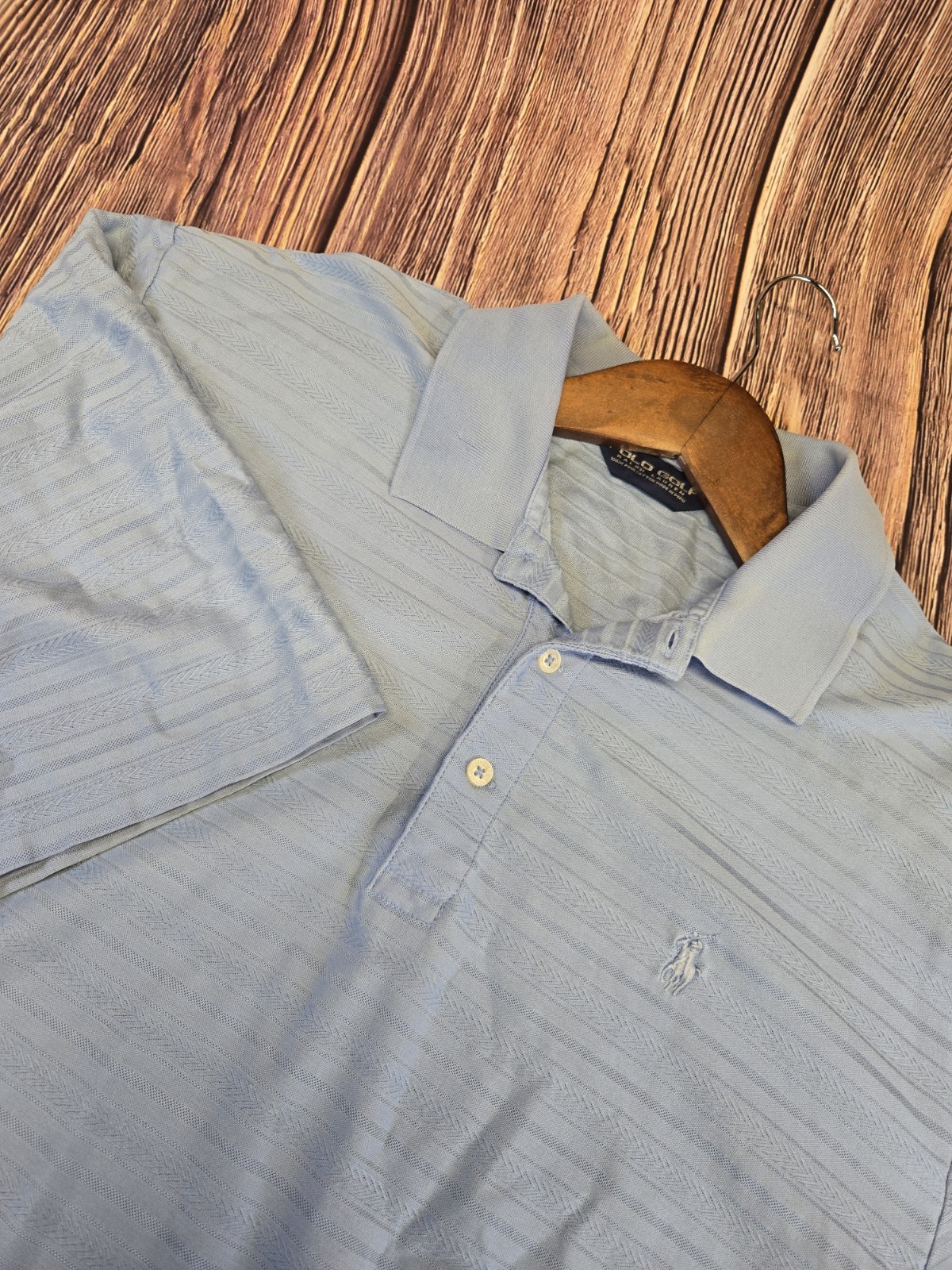 Polo Golf Ralph Lauren Short Sleeve Men's XL Striped Pima Cotton Polo Shirt Blue