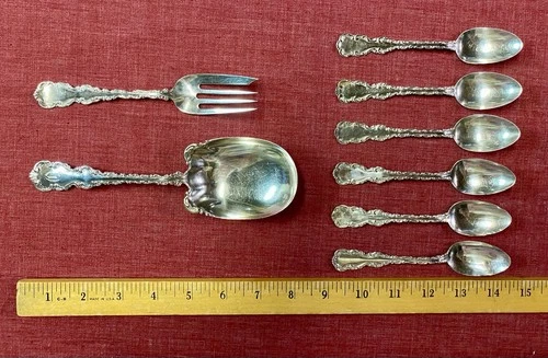 Louis XV By Whiting Gorham Sterling Silver Serving Pieces and Coffee Spoons Lot