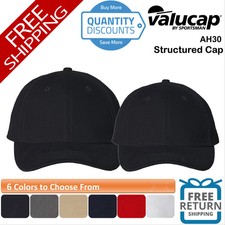 Valucap Men Structured Cap Hat six-panel, mid-profile buckle closure AH30