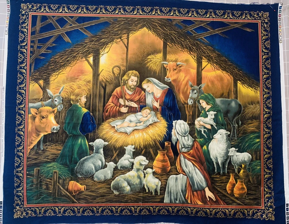 "Panel de tela para pesebre VIP Cranston 2006 artesanía de costura navideña 36"" X 44""" Foto 4 de 4