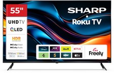 Sharp 55HJ4125K 55in 4K Ultra HD Roku Smart LED TV Dolby Vision - Black B+