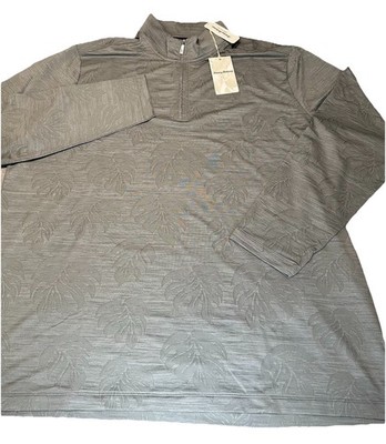 Tommy Bahama Island Zone Pullover Mens 2XLT Gray Half Zip NWT