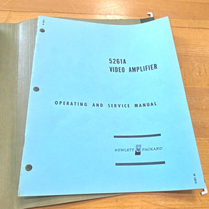 Hewlett-Packard 5261A Video Amplifier operating and service manual