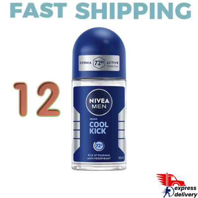 12X NIVEA MEN Deodorant Roll On Cool Kick, 50ml 72 H