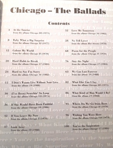 CHICAGO - The BALLADS - libro de música - Imagen 3 de 9