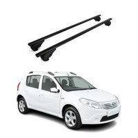 DachträGer GrundträGer FüR Dacia Sandero Stepway I 2009-2012 Stahl Schwarz 2Tlg