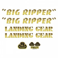 SE Bikes Big Ripper Gold Decal Set - Genuine Chrome Sticker Kit for BMX Styling