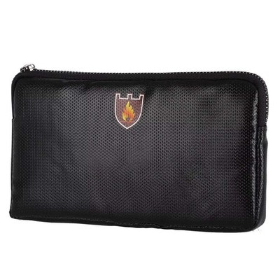 Portable Document Pouch Black Fireproof Waterproof Safe Cash Money Bag Upgraded