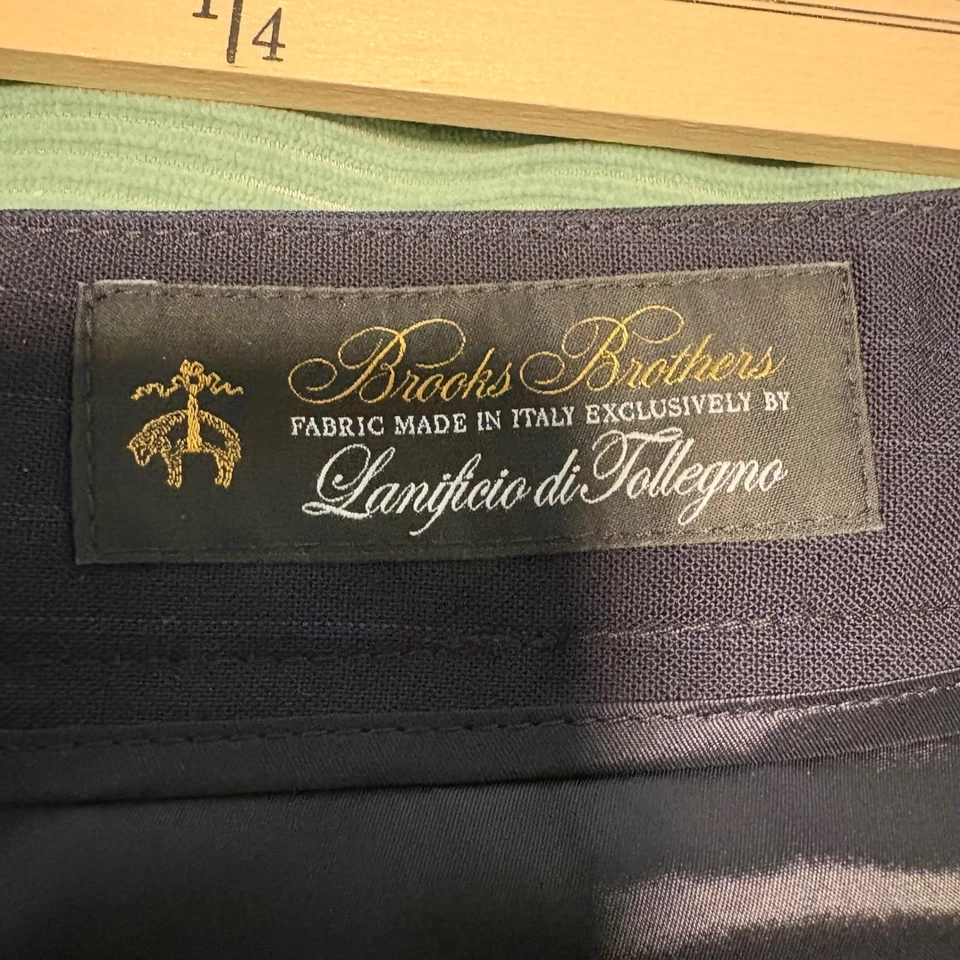 Calça social Brooks Brothers lã italiana tamanho 4 azul marinho Lanificio di Tollegno - Imagem 3 de 4