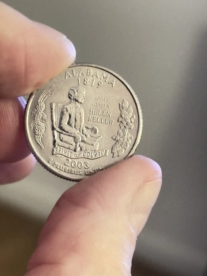 2003 P Quarter Of Helen Keller In A Mint Condition. Small Cud On The obverse rim - Image 4 of 4