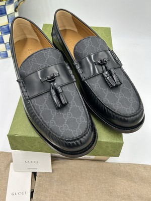 Men s Gucci GG supreme tassel loafers size 12 made in Italy