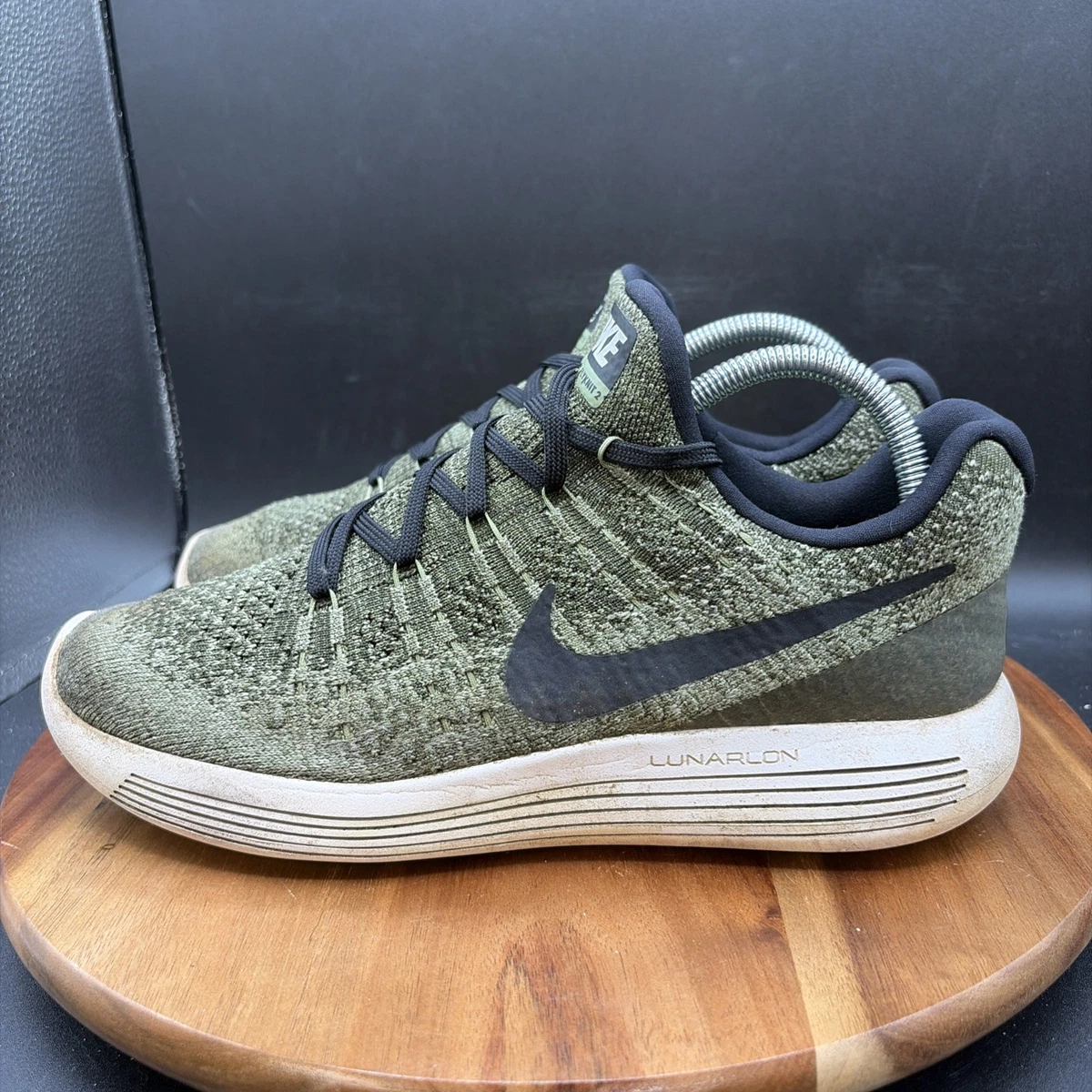 Nike LunarEpic Flyknit 2 Green Black Men\'s Shoes 10.5 Nike Mens Lunarepic Low Flyknit 2 Running Shoes 10 5  main image 4