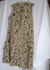 Leopard print tan dress with ruffles medium