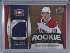 2018-19 Upper Deck Rookie Materials 8/25 Jesperi Kotkaniemi #RM-JK Patch 3vx