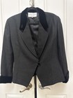 Vintage Albert Nipon Black Wool Jacquard Velvet Blazer Jacket Women’s 12 — photo 7