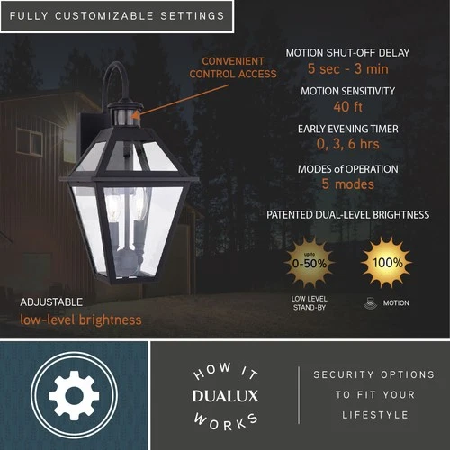 Vaxcel Lighting T0597 Nottingham 2 Light 17" Tall Outdoor Wall - Black - Picture 12 of 12