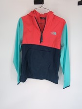 The North Face girls Fanorak pullover windbreaker jacket colorblock hood L 14/16