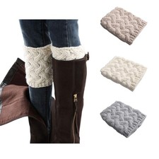 3 Pairs Womens Short Boots Socks Crochet Knitted Boot Cuffs Leg Warmers