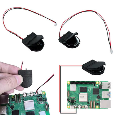 For Raspberry Pi 5 RTC Battery Box Real Time Clock Holder with Battery/Without B
