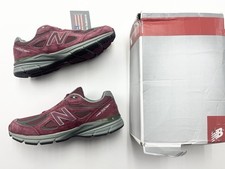 Men New Balance 990v4 BU4 Burgundy suede sz 12 shoes Made In USA