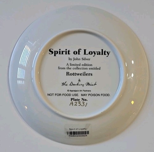 Danbury Mint Rottweilers 5 Platos John Plata Perro Coleccionista Platos Usados - Imagen 10 de 16